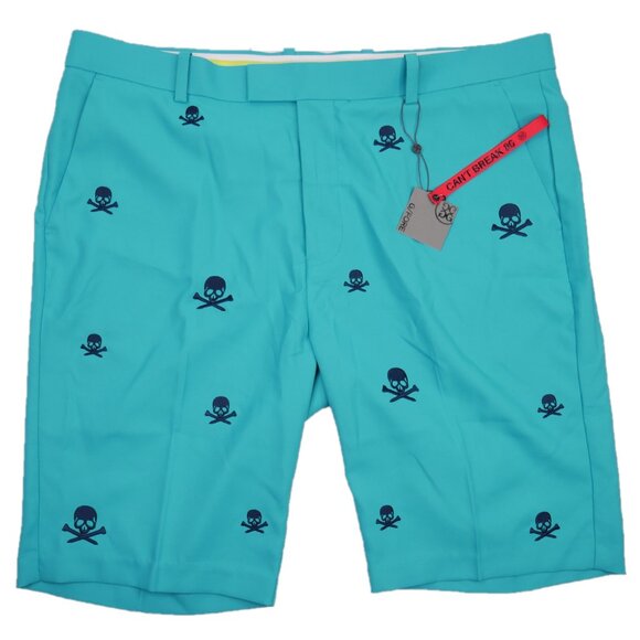 G/FORE Men's Bluebird Golf Shorts Size 30 Skull & T's AOP Embroidery NWT - Picture 7 of 11